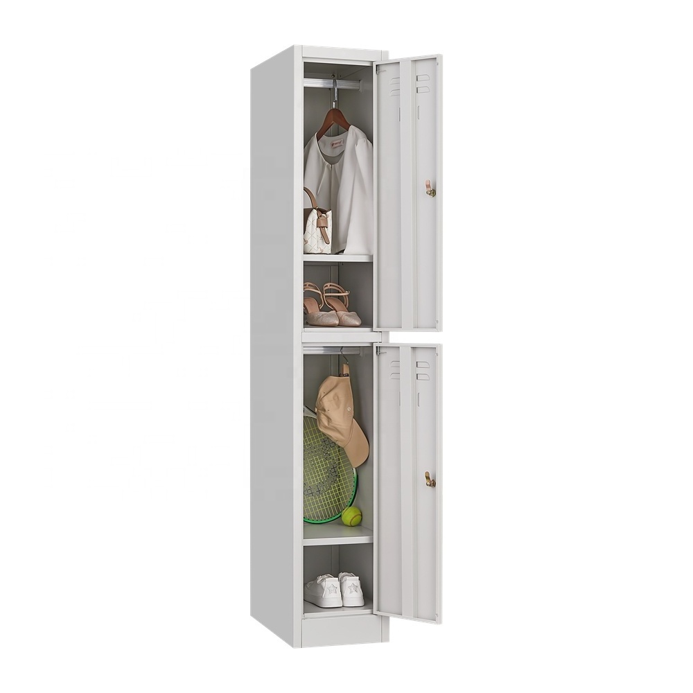 Steel Single Steel Locker Wardrobe 2 Doors Metal Clothing Locker With Key Lock