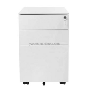 3 Drawers Mobile File Cabinet  Steel Mobile Pedestal Cabinet With Central Point Lock