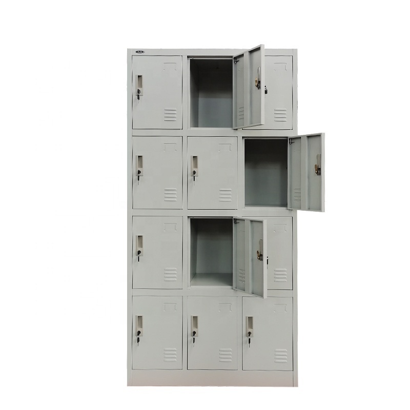 12 doors Metal Clothes Shoes School Hostel Furniture Stainless Steel Lockers