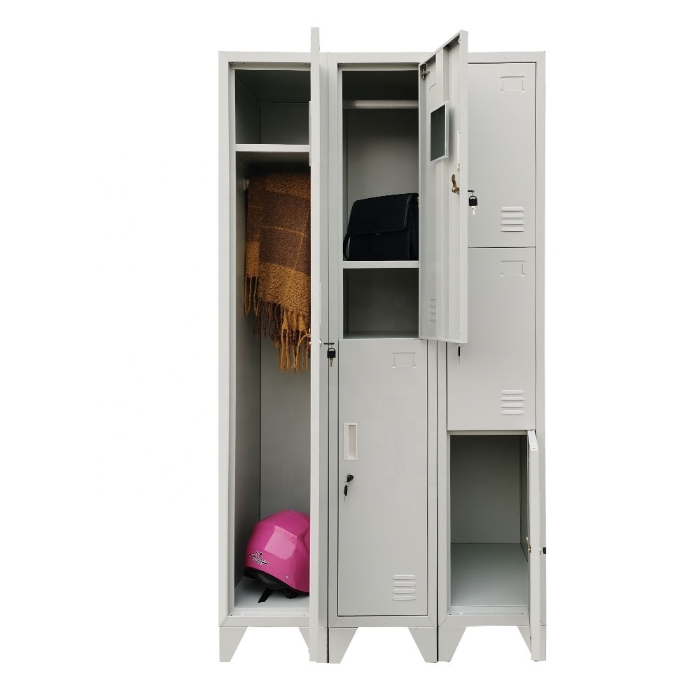 Factory price steel wardrobe design beach metal locker with feet