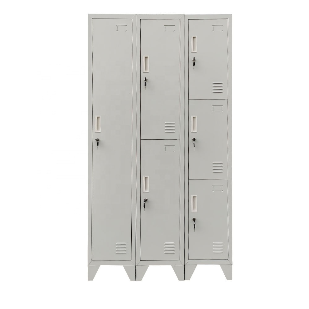 Factory price steel wardrobe design beach metal locker with feet