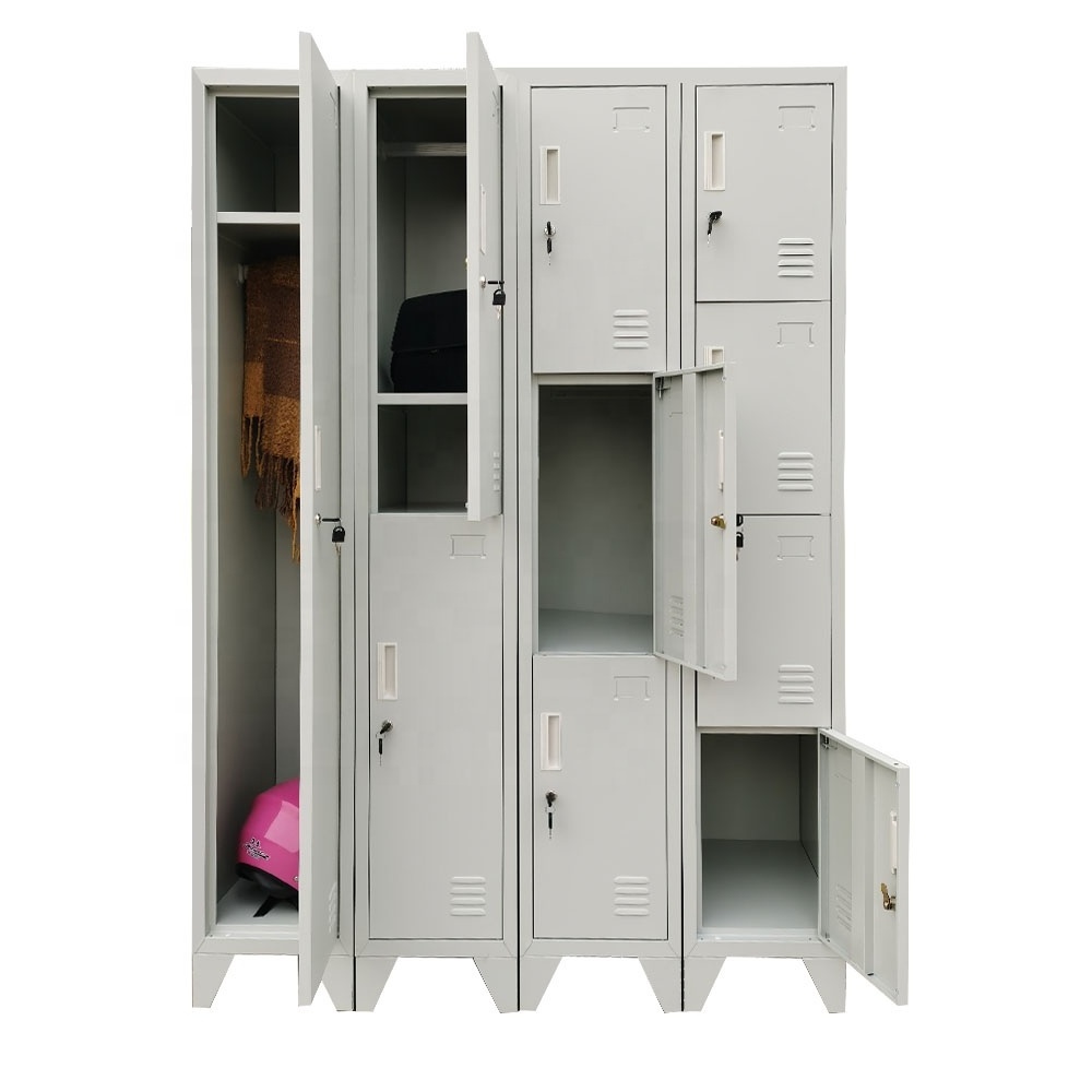 Factory price steel wardrobe design beach metal locker with feet