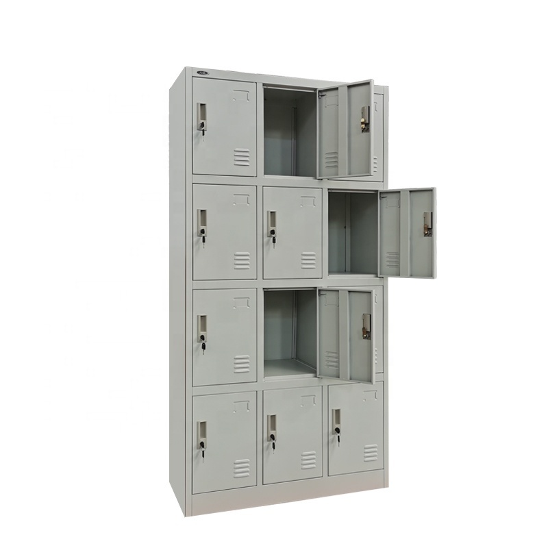 12 doors Metal Clothes Shoes School Hostel Furniture Stainless Steel Lockers