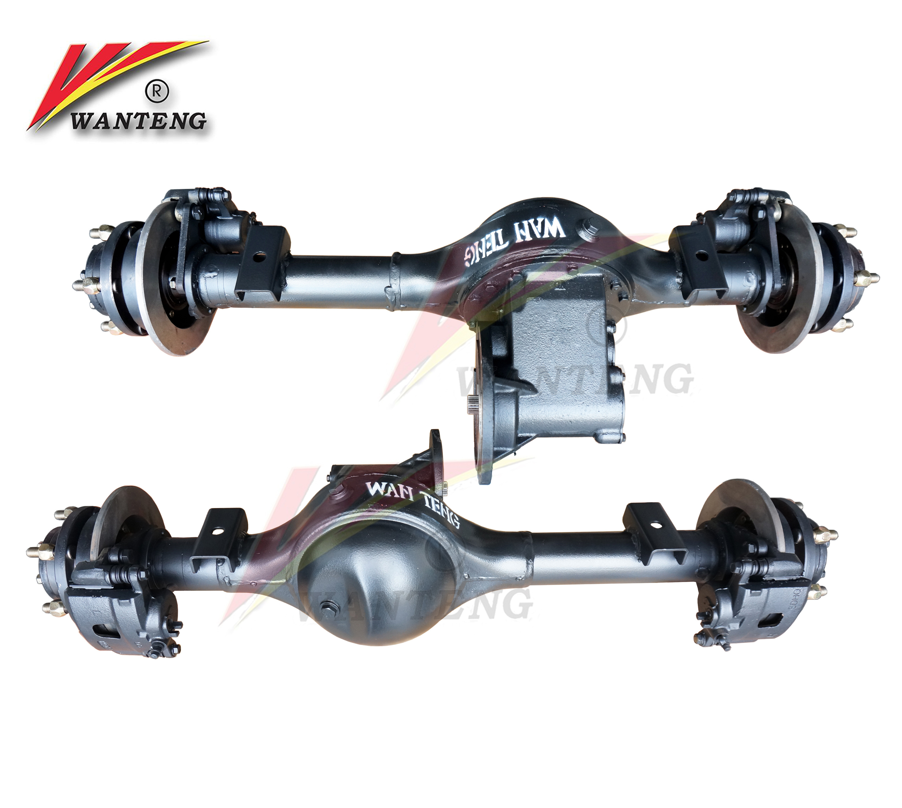 Custom 2200W electric rear axle disc brake kit with BL DC motor differential rear axle for electric tricycle