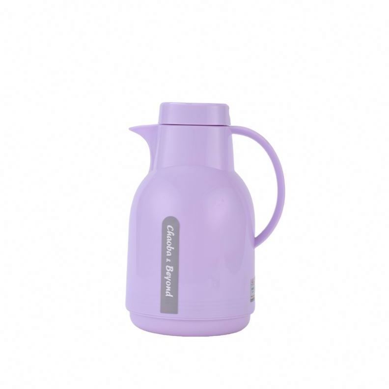 1L New Arrival Plastic Body Pink Plastic Refill Vacuum Flask High Quality Insulated Thermos Flask Kettle Coffee Pot