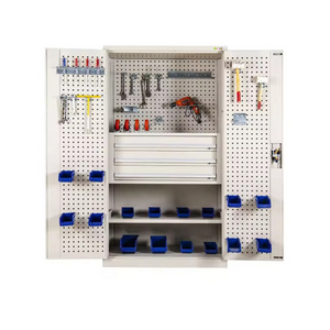 Strong load bearing steel adjustable tool locker with three drawers/inner door for hanging tools