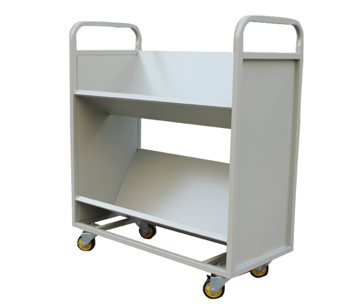 Durable 3 layers used library metal book cart steel trolley