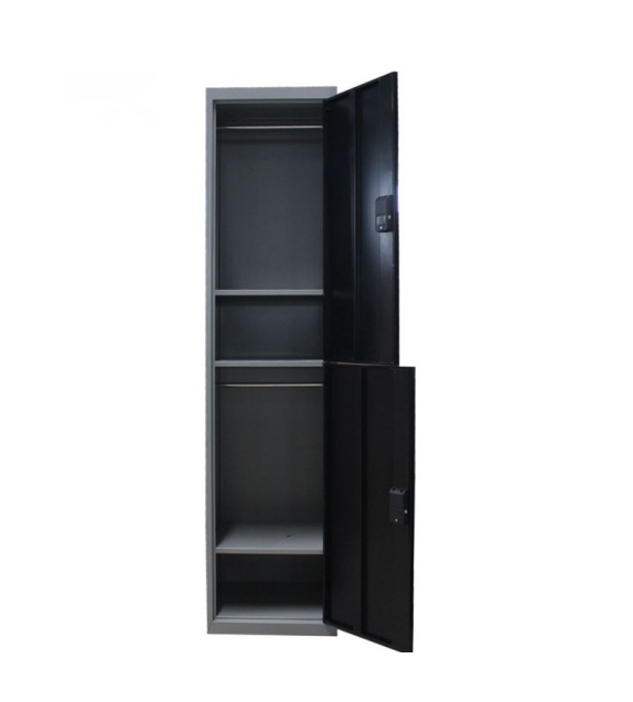 Simple design clothes storage cabinet dormitory electronic lock 2 door steel bedroom wardrobe