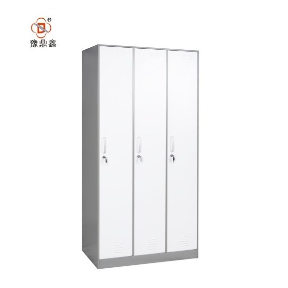 new design office metal  locker 3 door narrow edge clothes cabinet