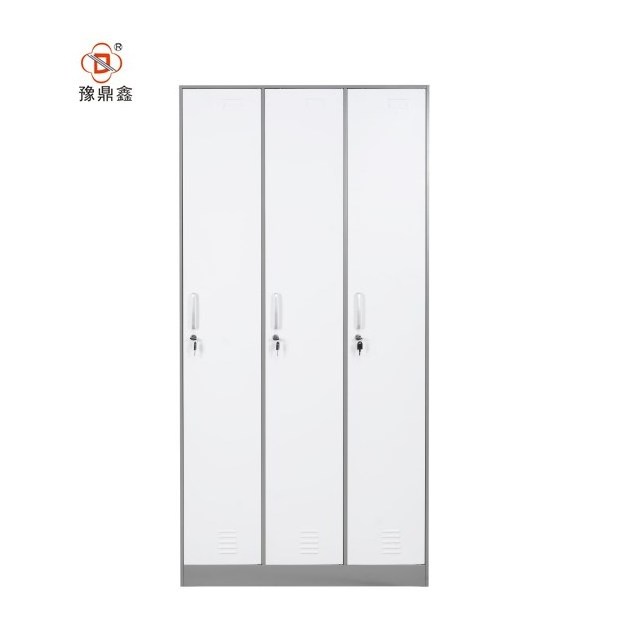 new design office metal  locker 3 door narrow edge clothes cabinet