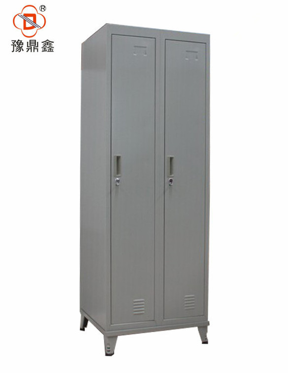 customised size metal clothes storage 2 door wardrobe with feet locker