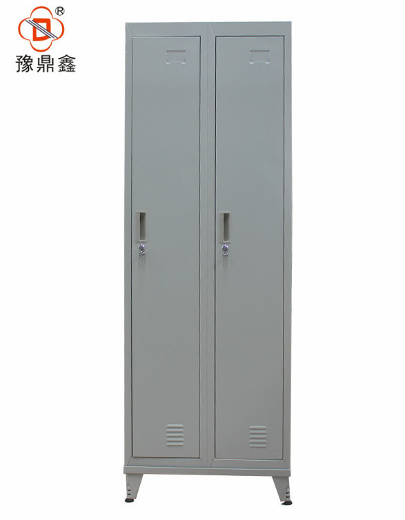 customised size metal clothes storage 2 door wardrobe with feet locker