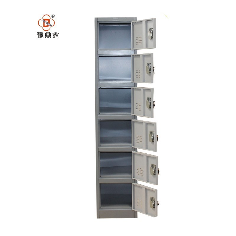 vertical  practical gym/supermarket used metal wardrobe steel 6 door clothes locker