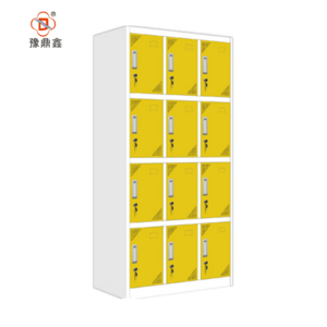 low price compartment personal luggage storage closet almirah design steel 12 door yellow locker