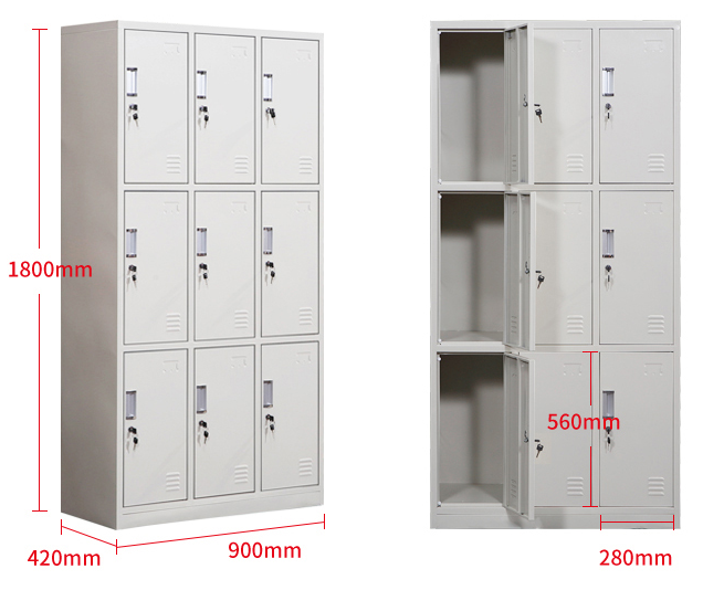 Modern appearance Staff steel  bathroom clothes storage bag lockers change wardrobes