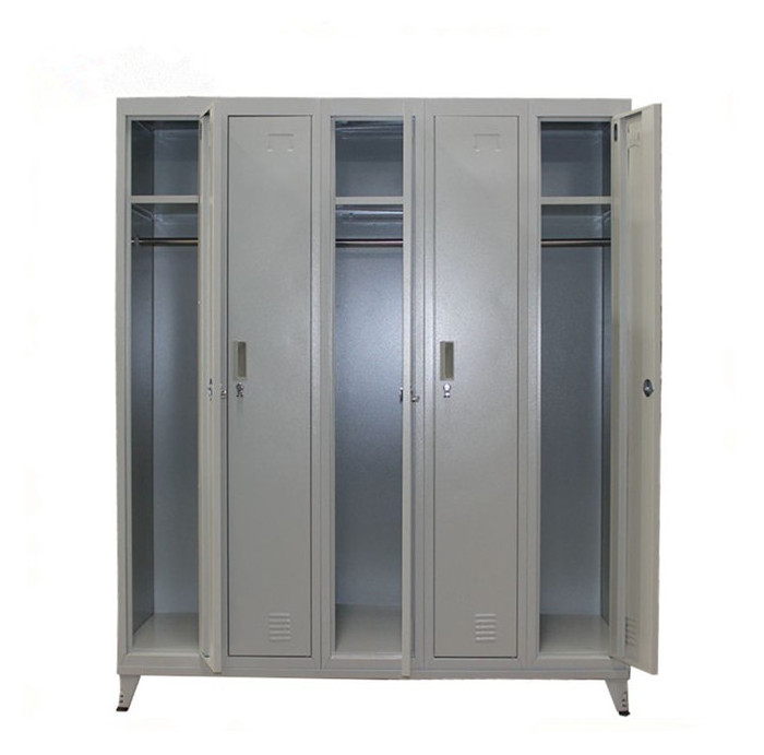 Bedroom clothes cupboard designs metal wardrobe locker 5 door iron almirah with feet