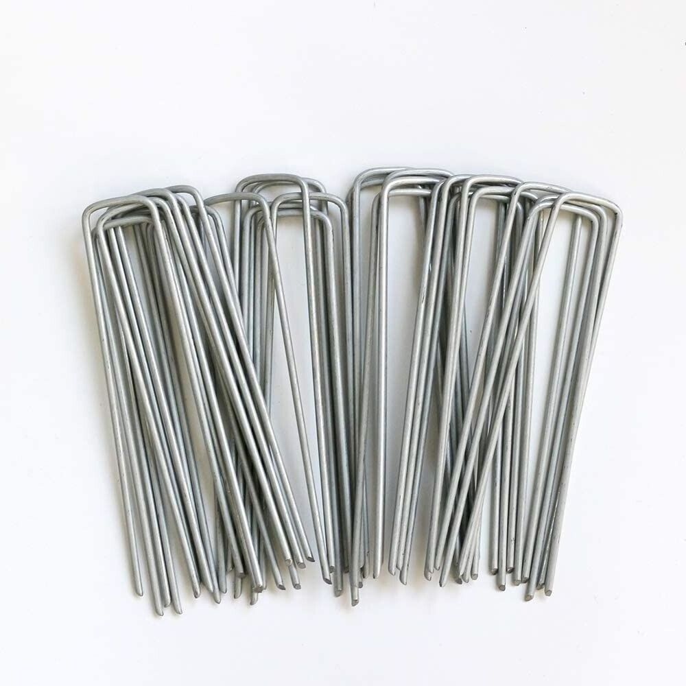 U shape steel ground cover nail ground cloth nails for weed mat U shape Stake Nails Pin weed mat pins