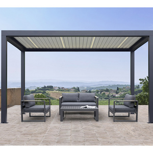 Outdoor Louvered Pergola 10' x 13' Aluminum Outdoor Deck Garden Patio Gazebo with Adjustable Roof