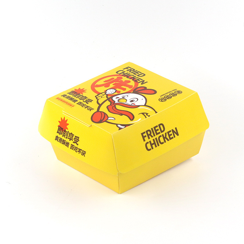 Custom logo restaurant disposable Take away food boxes french fries fried chicken nuggets carton paper food packaging box