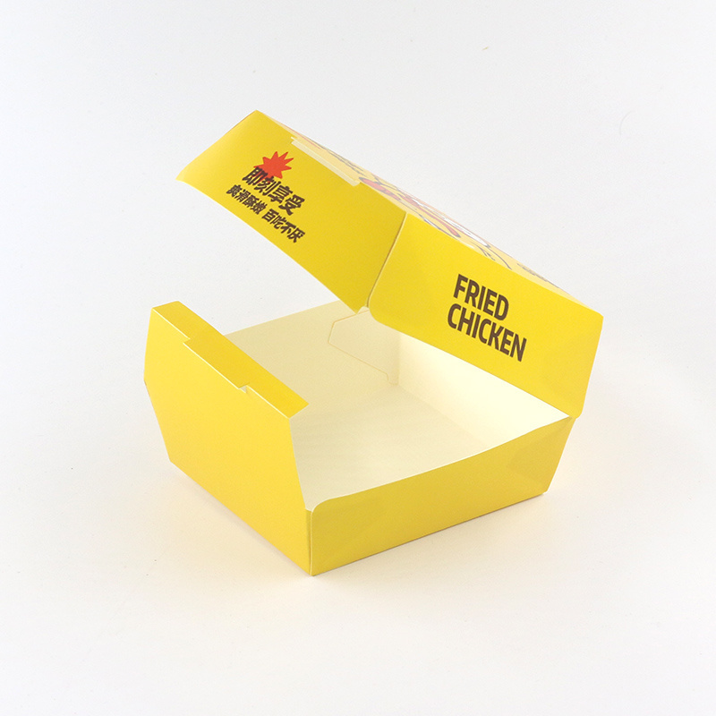 Custom logo restaurant disposable Take away food boxes french fries fried chicken nuggets carton paper food packaging box