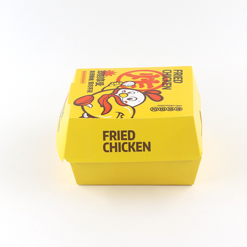 Custom logo restaurant disposable Take away food boxes french fries fried chicken nuggets carton paper food packaging box