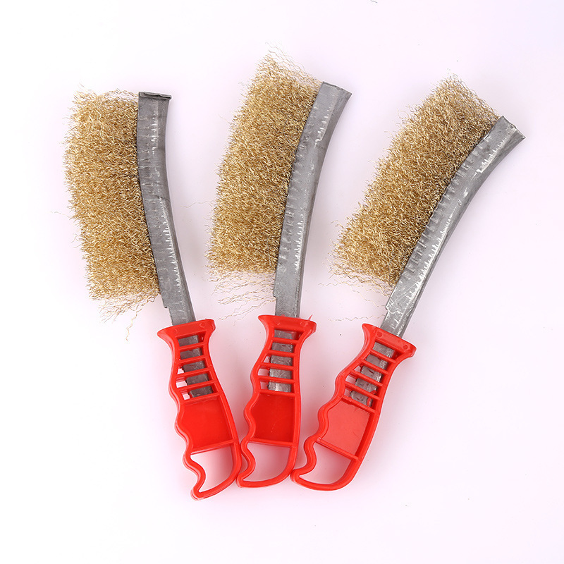 Industrial Cleaning Hand Held Knife-shaped Brush Disc Steel Wire Instrument Rust Removal Plastic Handle Cooper brush