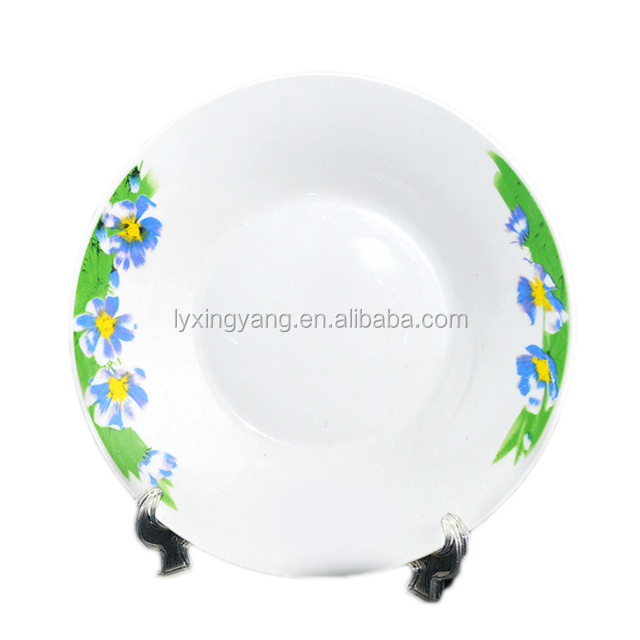 black flowers ceramic soup plate , cheap ceramic deep plate