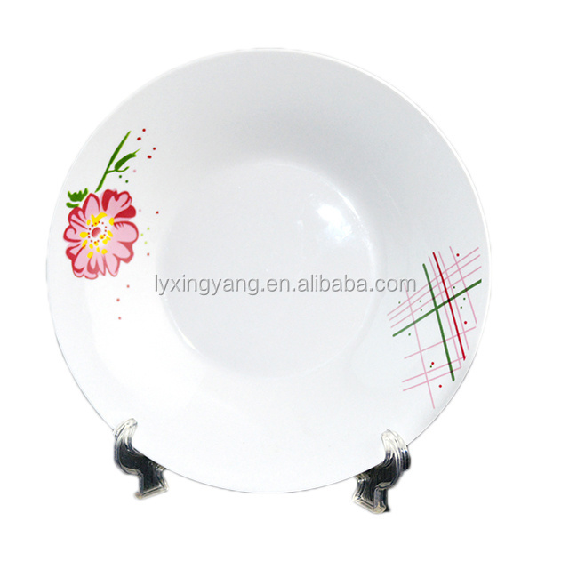 black flowers ceramic soup plate , cheap ceramic deep plate