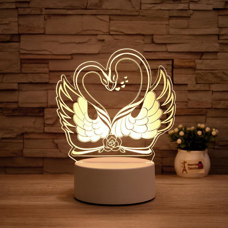 Custom 3D Night Light Lamp LOVE Heart Christmas Valentine's Day Gift for Lover acrylic light