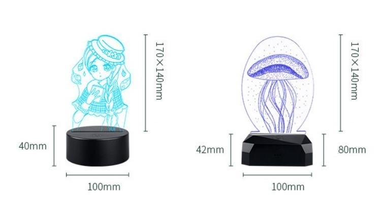 Custom bedroom light 3D Illusion Anime Lamparas Acrylic Table Desk Base LED Christmas Lamp Kid's Room Decor Night acrylic light