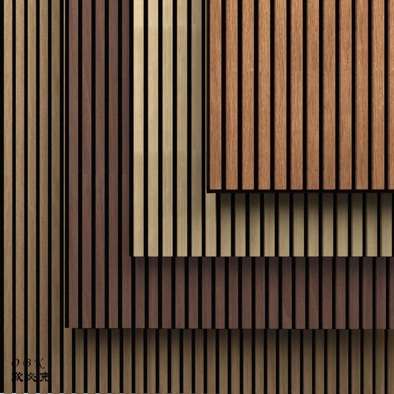 Modern Smoked Oak Wood Veneer Acoustic Wall Panels Slat Wall Panelling for Enhanced Sound Insulation