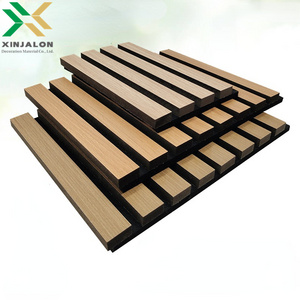 Modern Smoked Oak Wood Veneer Acoustic Wall Panels Slat Wall Panelling for Enhanced Sound Insulation