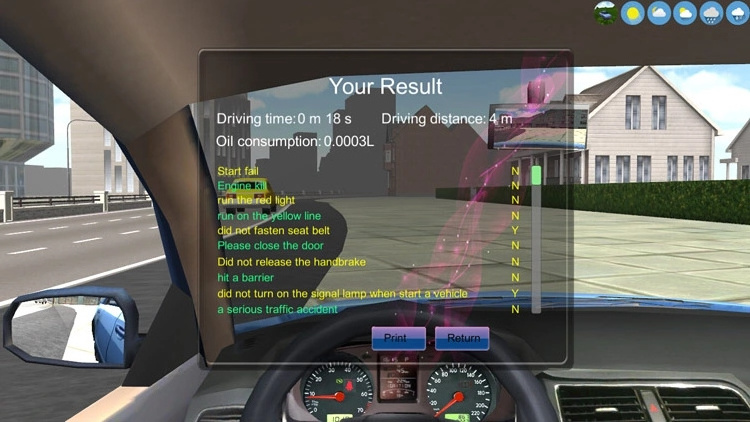 portable car driving school training simulator