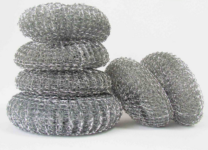 Kitchen Cleaning Ball Stainless Steel Dish Scrubber / Pot Pan Metal Scourer With Kitchen Mesh Sponge Scourer