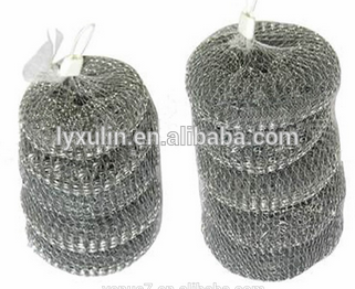 Kitchen Cleaning Ball Stainless Steel Dish Scrubber / Pot Pan Metal Scourer With Kitchen Mesh Sponge Scourer