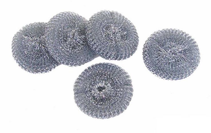 Kitchen Cleaning Ball Stainless Steel Dish Scrubber / Pot Pan Metal Scourer With Kitchen Mesh Sponge Scourer