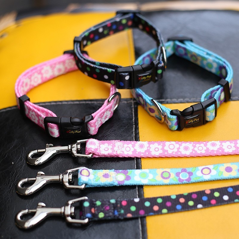 Hot Pet Leash and Collar Sale Personalized Adjustable Custom Dog Collar Leash Logo, Dog Cat Collars & Leashes