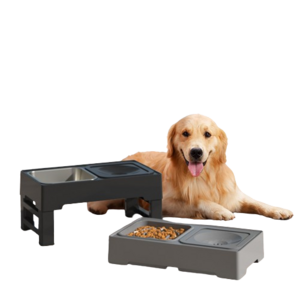 2023 New Arrival Adjustable Elevated Raised Luxury Stainless Steel Raised Dog Food Water Bowls Pet Feeding Food Bowls