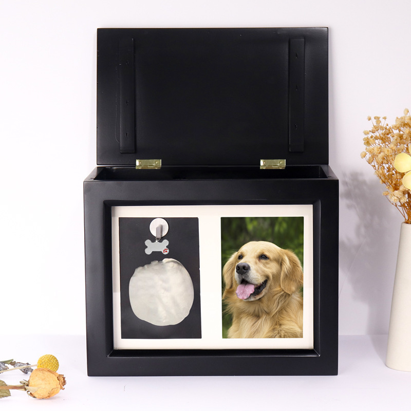 Wholesale  Cremation Wooden Cat Dog Pet Memorial Photo Urn For Dogs Ashes