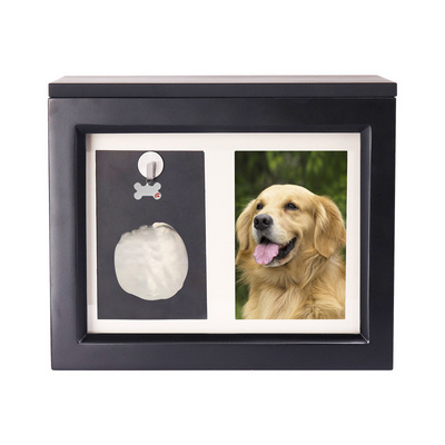 Wholesale  Cremation Wooden Cat Dog Pet Memorial Photo Urn For Dogs Ashes