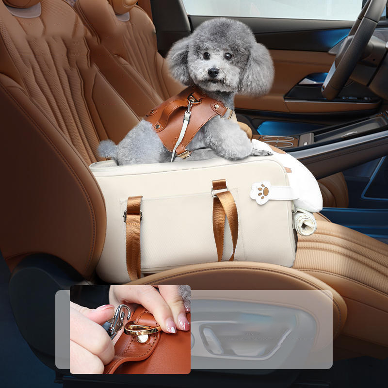 Luxury Pet Car Booster Seat Travel Shoulder Carrier Bags Cage Dog Travel Pet Car Seat Carrier