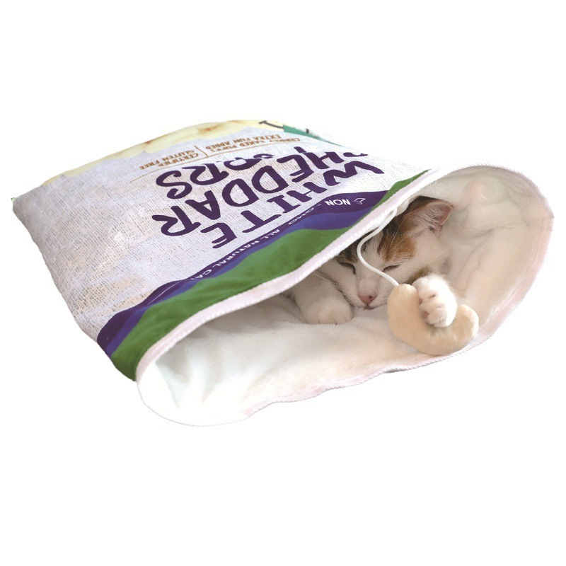 Cat Sleeping Bag Semi-closed Pet Nest Cat House Deep Sleep Rang Paper Sound Warm Cattery Pet Supplies