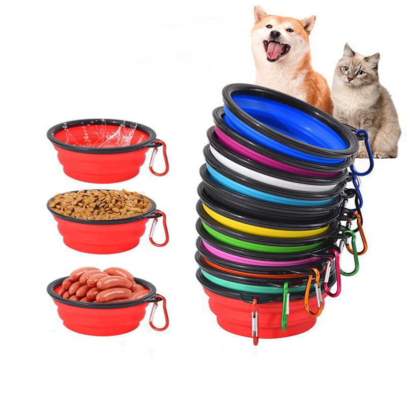 Outdoor Pet Dish Pet Cat Bowl Portable Adjustable Collapsible TPE Silicone Pet Dog Travel Bowl