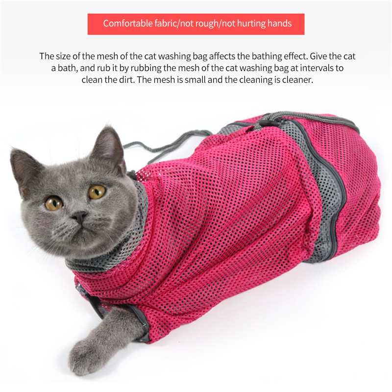 New Pet Product High Quality Polyester Grooming Cat Bathing Bag Shower Washing Supplies  Cleaning Cat Washing Bag