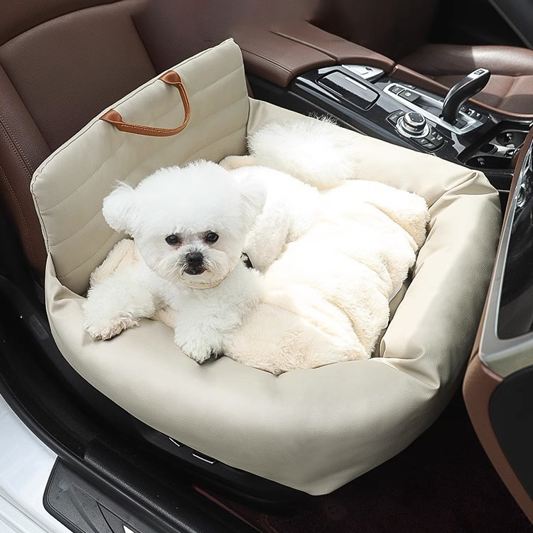 Dog Car Safety Seats Portable Foldable Soft Solid Travel Warm Pet Booster Seat Safety Belt Waterproof Dog Car Bed