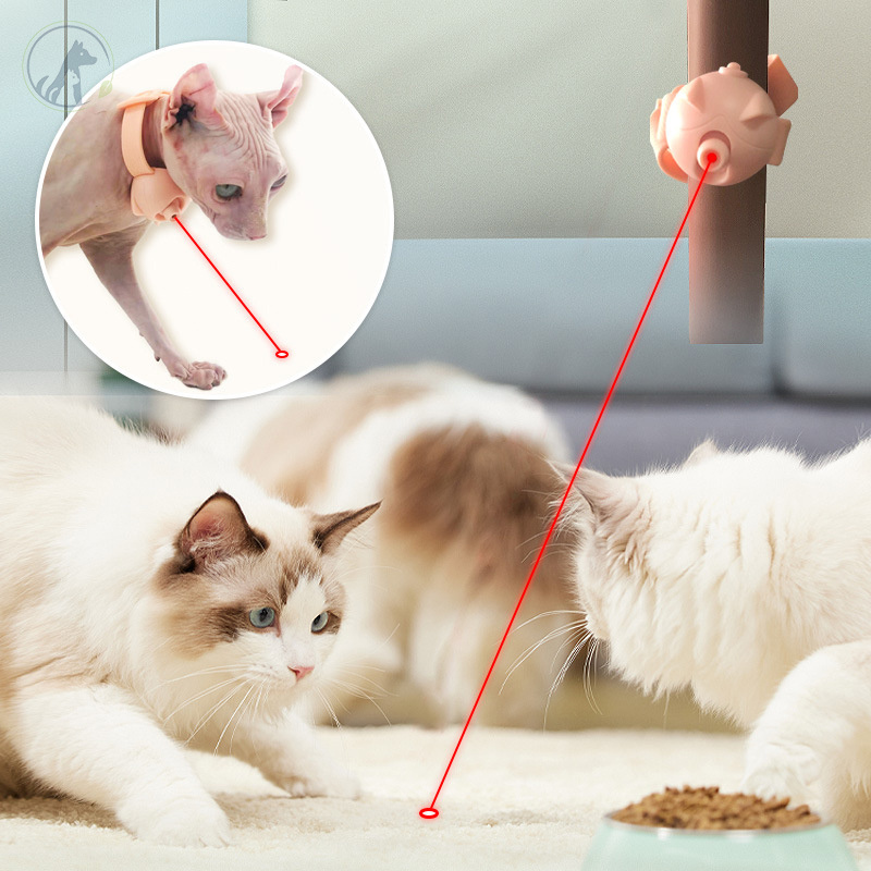 Hot Selling Quality Electric Smart Amusing LED Light Cat Interactive Laser Collar Toy Cat Self Entertainment Amusing Collar