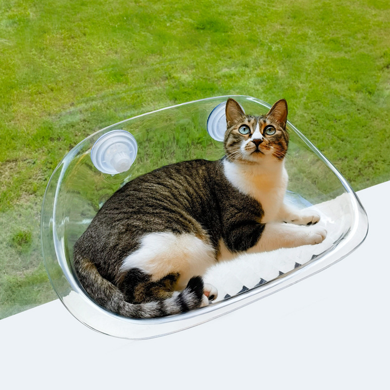 Hot Sale Transparency Suction Cup Suspension Cat Bed Semicircle Cat Nest High Load Capacity Window Hanging Cat hammock