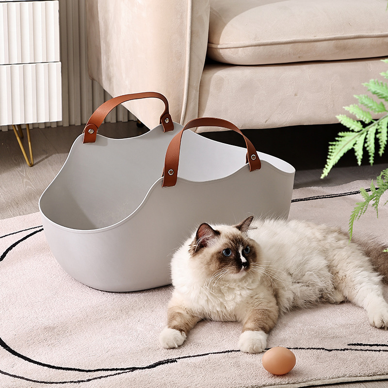 New Design Cat Litter Box Portable Pet Outdoor PE Open Top Lightweight Cat Litter Box Easy to Clean Travel Cat Toilet