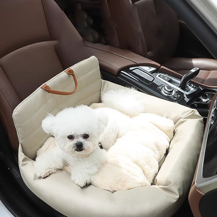 Dog Car Safety Seats Portable Foldable Soft Solid Travel Warm Pet Booster Seat Safety Belt Waterproof Dog Car Bed