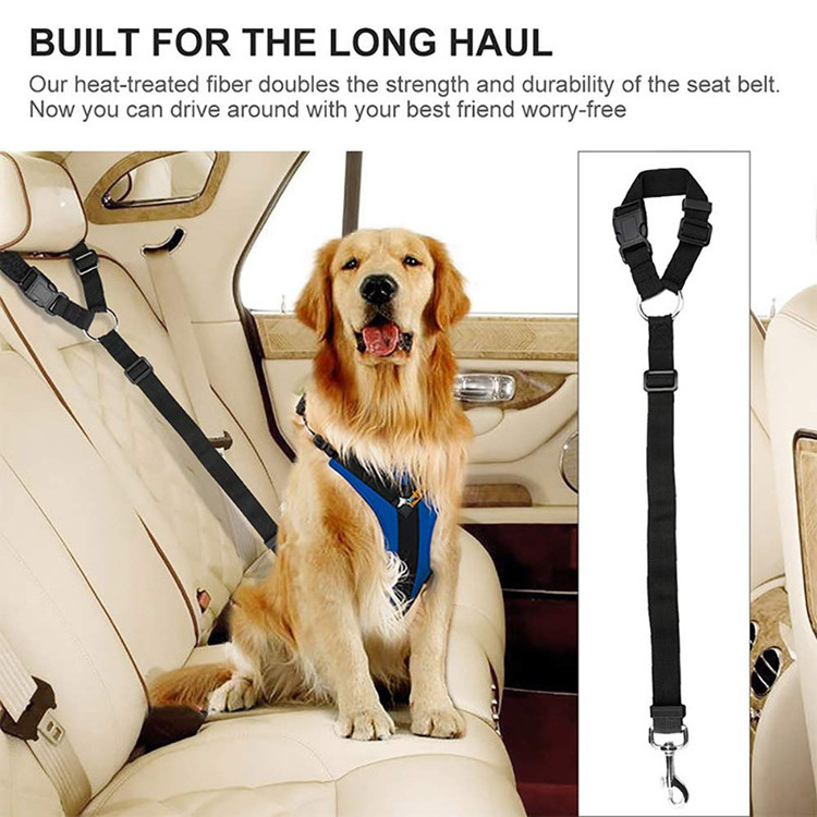 Hot Sale Wholesale Dog Cat Car Seat Belt Safety Adjustable Pet Leash Nylon Travel r Small Medium Dogs Leash Pet Supplies